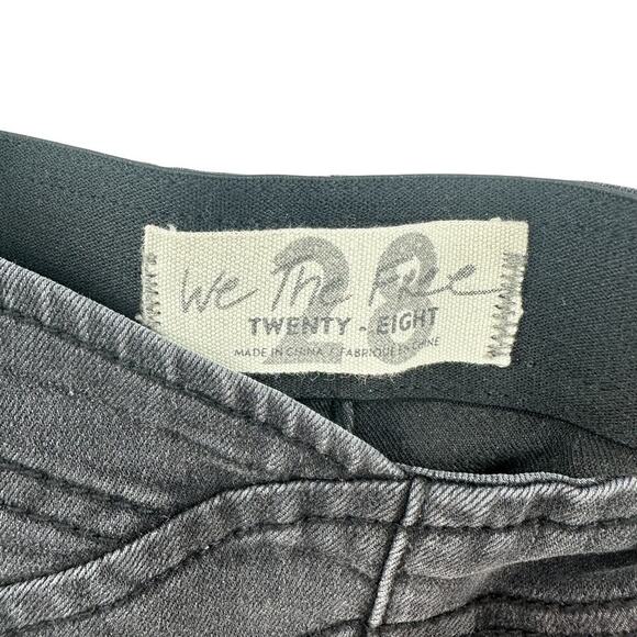 Free People We The Free Pull-On Flare Jeans Crossfront Black Denim Size 28 - Picture 9 of 12